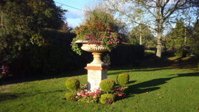 Church house Farm Holiday Cottages Front Garden Urn