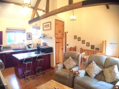 The Granary Open living area at Church House Farm