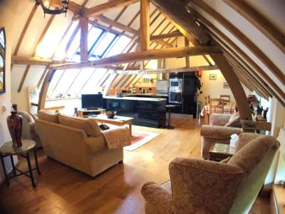 Oak Barn Open Plan Living stair view