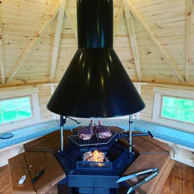 Inside BBQ hut