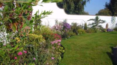 Walled garden border at Church House Farm