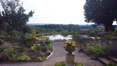 View over pond at Church House Farm Holiday Cottages